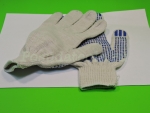 Перчатки 4-х нитьевые  ХБ с ПВХ напылением  белые СТАНДАРТ 10 пар/уп, 300 пар\кор